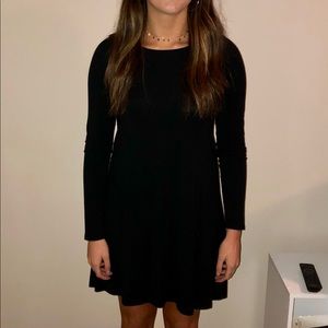 Long sleeve simple black dress from express.